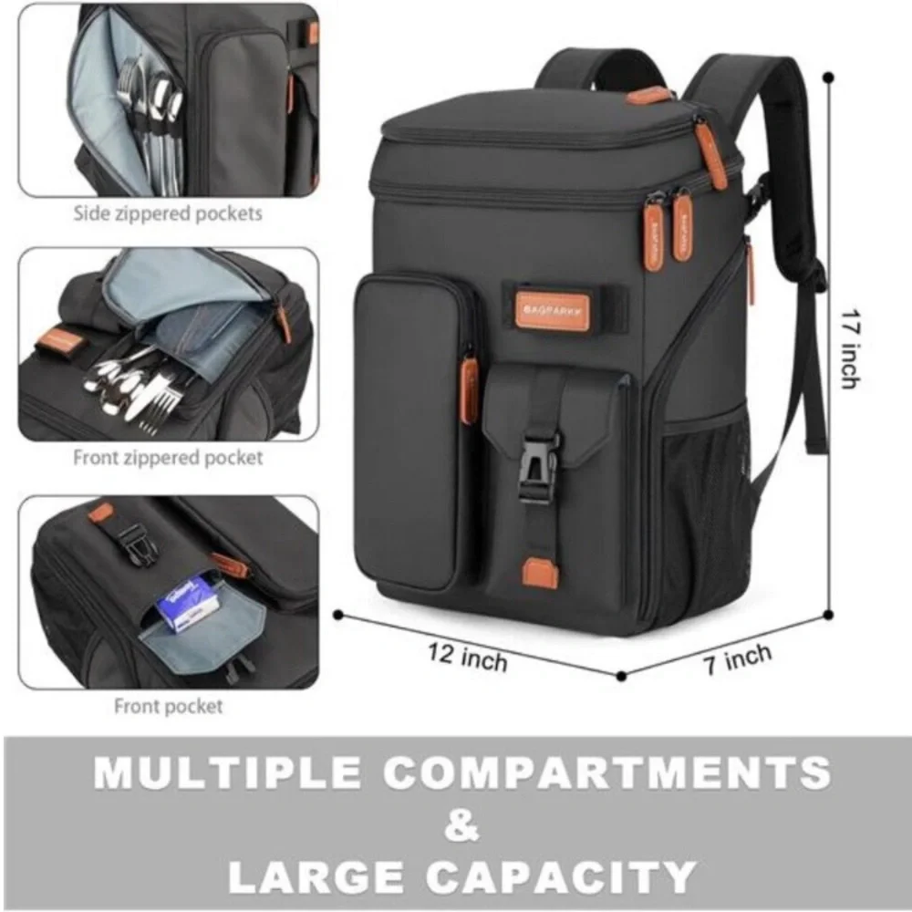 Insulated Cooler Backpack,33/45 Cans Multifunctional Double Deck Leakproof